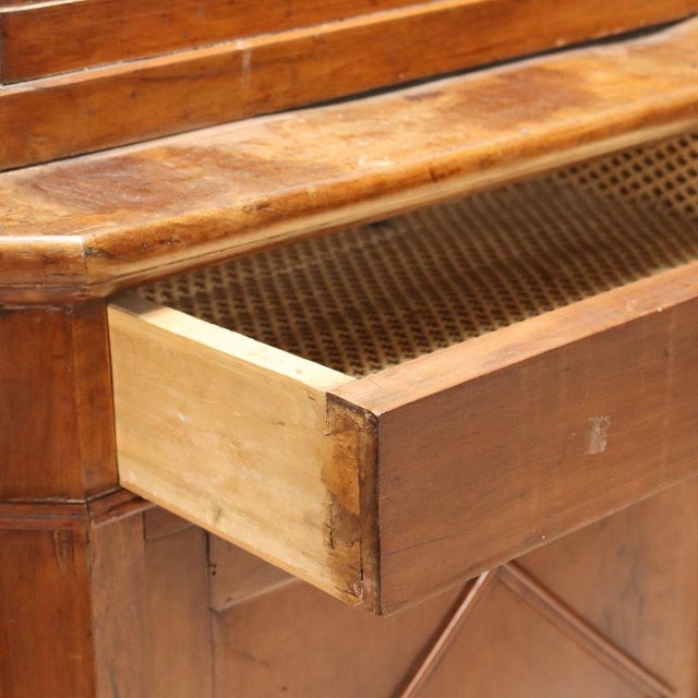 Wood Antique Italian Bookcase in Walnut, 1800s For Sale - Image 7 of 11