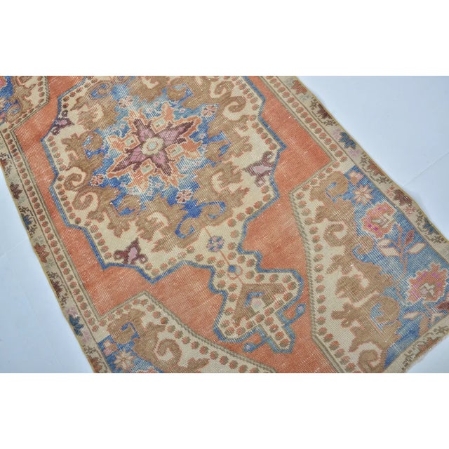 1960s Handmade wool and cotton rug in Turkish Anatolian Small Rug, Vintage Doormat Rug, Turkish Decorative Rug, Handmade...