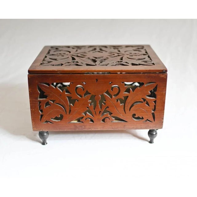 Vintage Carved Jewellery Box For Sale - Image 3 of 9