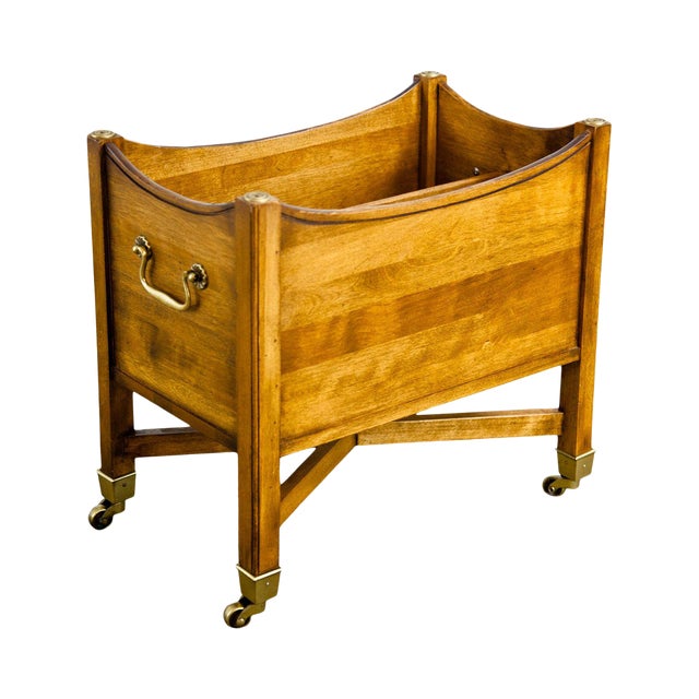 Ethan Allen Vintage Maple Canterbury Magazine Rack