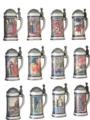 1990s Beer Steins Represents the 12 Fairy Tales