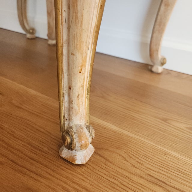 Mid 20th Century Mid 20th Century Louis XV-Style Wood Stools - Traditional Patina & Gold Accents - Set of 2 For Sale - Image 5 of 8