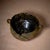 Vintage Brutalist Hand-Formed Bronze Raku Ceramic Handled Vessel With Drain Hole For Sale - Image 9 of 12