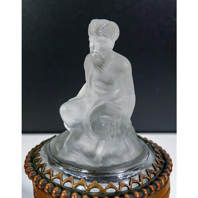 Bronze Box with Glass Faun Sculpture For Sale - Image 4 of 18