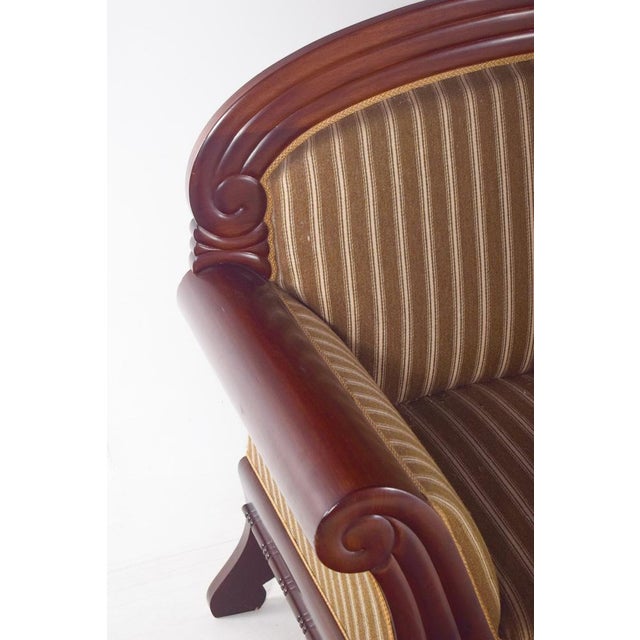 Brown French Upholstered 3-Seater Canape For Sale - Image 8 of 12