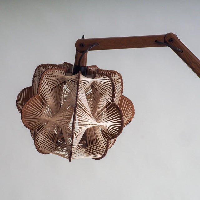 Vintage Danish Floor Lamp with Woven Shade, 1960s For Sale - Image 11 of 17