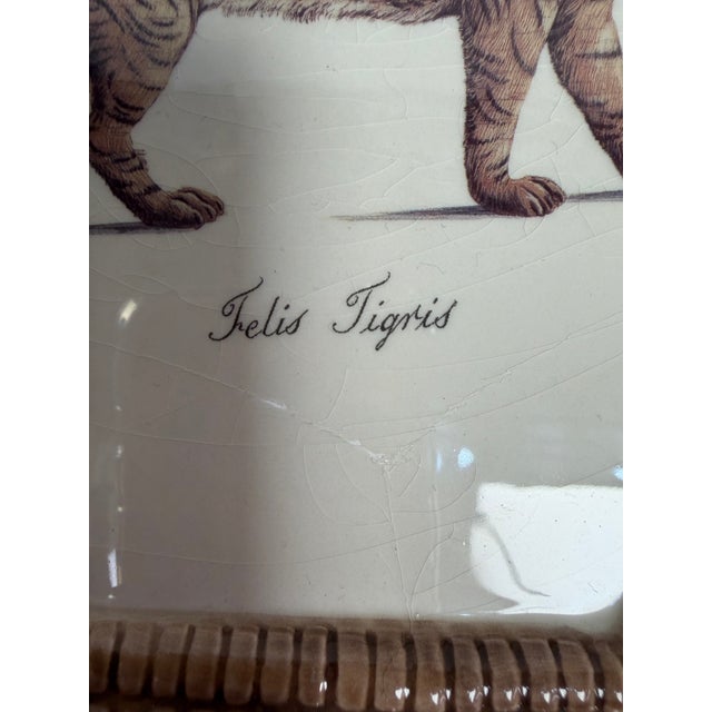 Traditional 4 VTG Raymond Waites Empire Plates Brown Rattan Tiger Leopard Octagon 9.5" For Sale - Image 3 of 10