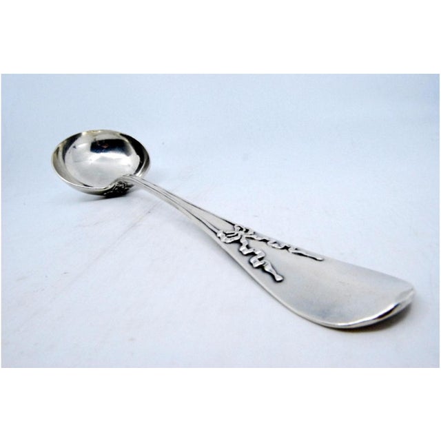 Silver Soup Ladle with Raised Loops, in Very Good conditions. Designed 1890 to 1919 This piece has an attribution mark, I...
