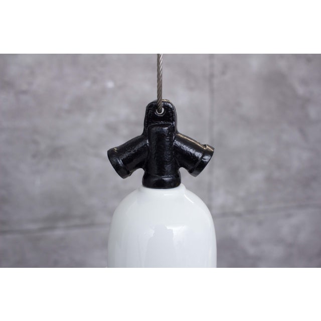 Industrial Enamel Ceiling Lamp in White, 2000s For Sale - Image 6 of 9