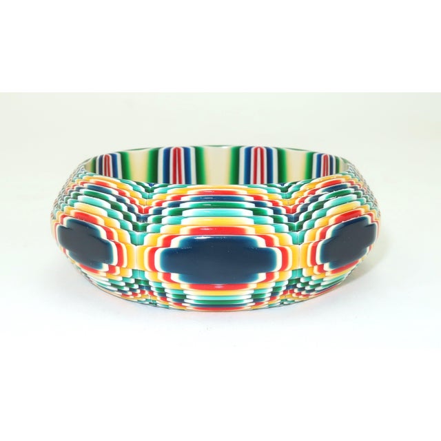 Blue Lea Stein French Fused Plastic Op Art Bangle Bracelet, c.1970 For Sale - Image 8 of 13