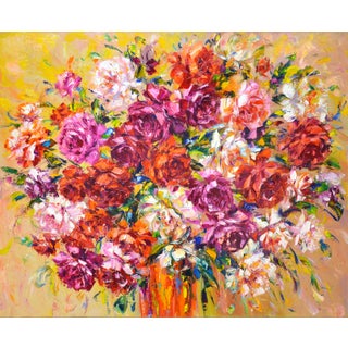 Roses for Good Luck.Modern Original Painting.Iryna Kastsova For Sale