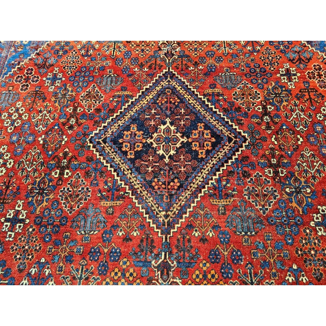 Red Vintage Persian Joshegan Kashan Rug, Hand-Knotted Wool, Weeping Willow Pattern,11x14 For Sale - Image 8 of 14