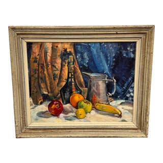 Oil on Canvas Still Life, Vintage For Sale