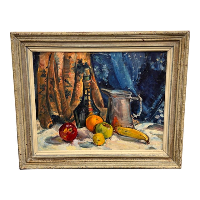 Oil on Canvas Still Life, Vintage For Sale