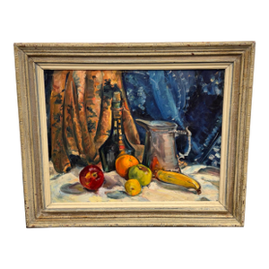 Oil on Canvas Still Life, Vintage