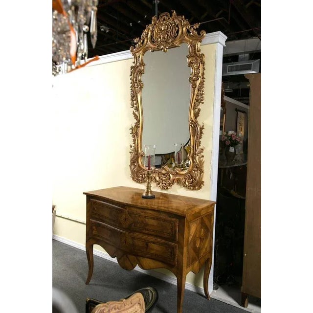 Wood Louis XV Style, Monumental Mirror, Giltwood, Mirror, 1930s For Sale - Image 7 of 8