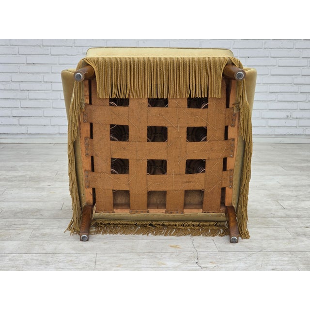 Danish Armchair with Velour Upholstery and Oak Legs, 1970s For Sale - Image 4 of 18