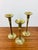 Vintage Set of 3 Brass Candle Holders graduated sizes tall with fluted base each holds a standard taper candle made of...