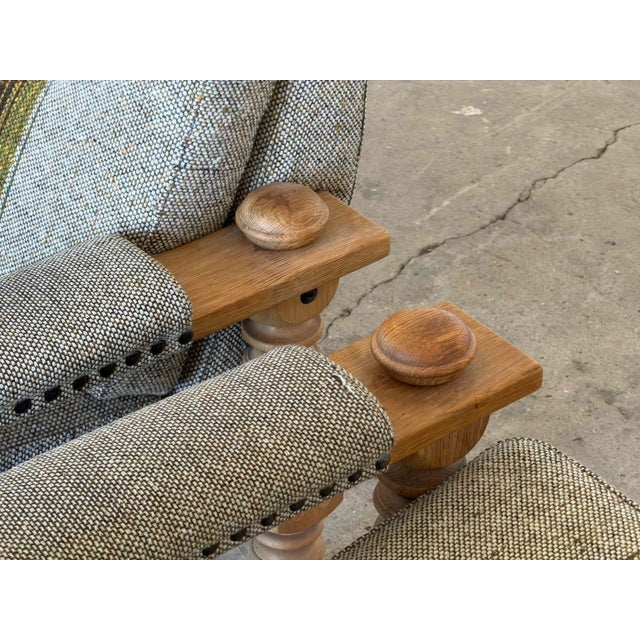 Brutalist Oak Lounge Chairs by Henning Kjærnulf, 1960s, Set of 2 For Sale - Image 13 of 17