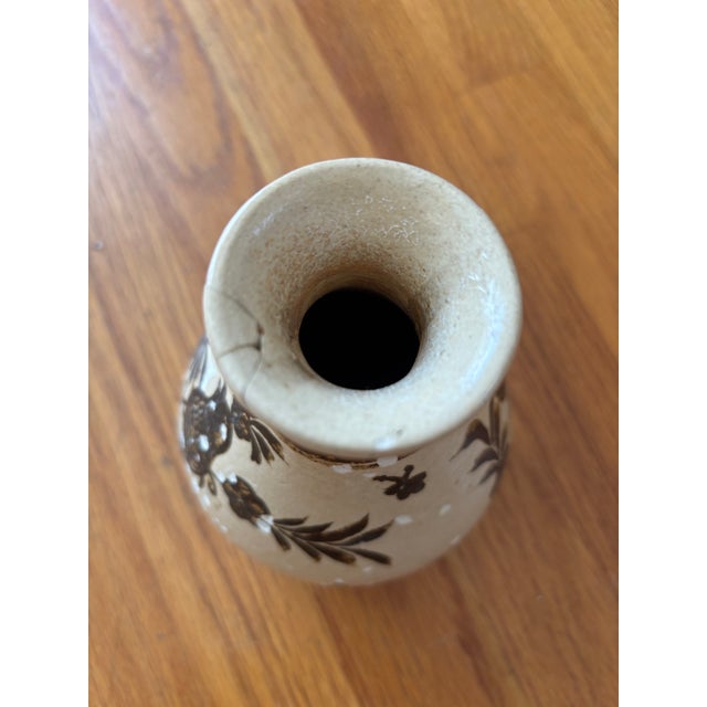 15th Century & Earlier Antique Chinese Cizhou Kiln Hand-Painted Bird Vase - 7" For Sale - Image 5 of 10