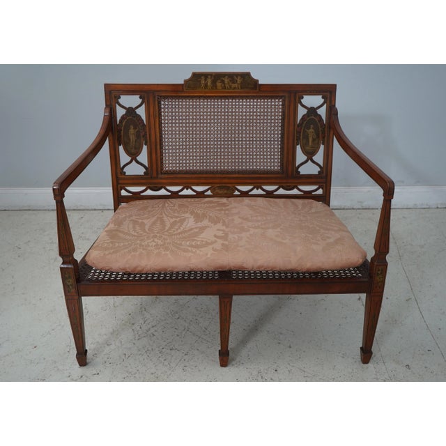 Age: C.1840-1890 Details: Nice Woven Cane Back & Seat Stunning Paint Decorated Finish On Satinwood English Style Gorgeous...