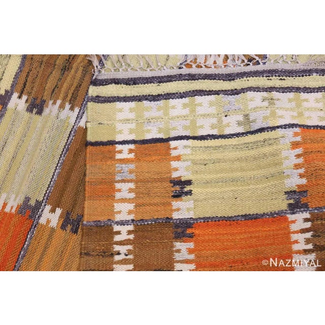 Nazmiyal Collection Geometric Scandinavian Wanda Krakow Mid Century Modern Kilim Rug For Sale - Image 9 of 9