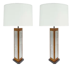 1960s George Nelson Modernist Table Lamps - a Pair