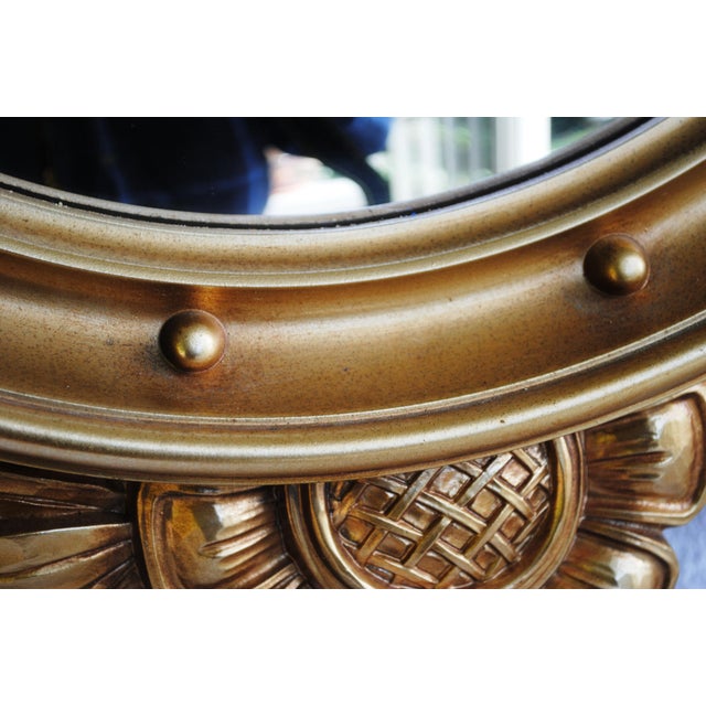 Syroco Mid 20th Century VTG Federal Eagle Convex Bulls Eye Round Mirror 13 Colonies For Sale - Image 4 of 6