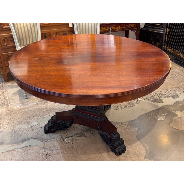 19th Century Regency Mahogany Center Table For Sale - Image 6 of 8