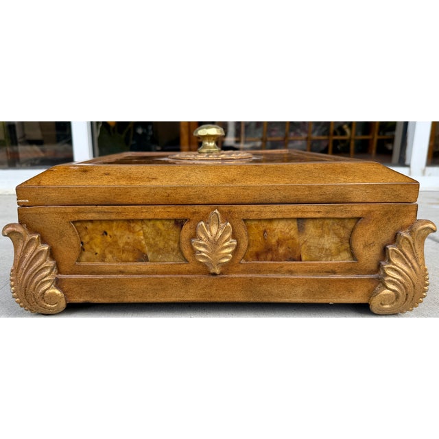 Large Pen Shell With Gold Baroque Details Box For Sale - Image 4 of 9