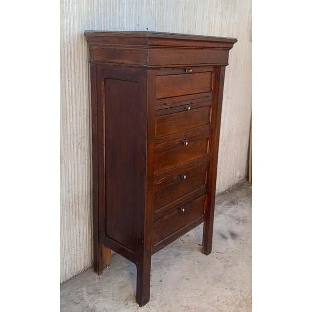 Mid 20th Century French Art Deco Filling Cabinet with Five Folding Fronts For Sale - Image 18 of 18