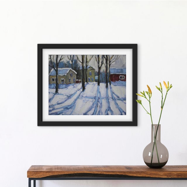 Contemporary Winterscape Oil Painting Landscape For Sale - Image 10 of 11