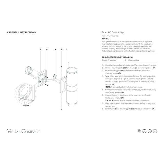 Visual Comfort Chapman & Myers for Visual Comfort Signature Provo 14" Canister Light in Matte Black For Sale - Image 4 of 5