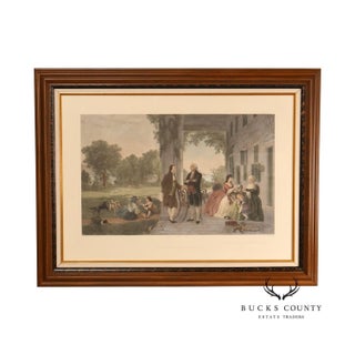 The Home Of George Washington Colored Engraving After Thomas Oldham Barlow For Sale