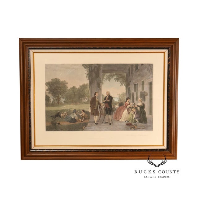 The Home Of George Washington Colored Engraving After Thomas Oldham Barlow For Sale