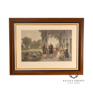 The Home Of George Washington Colored Engraving After Thomas Oldham Barlow
