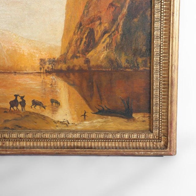 Monumental Antique Hudson River School Oil on Canvas Southwestern Landscape For Sale - Image 6 of 16
