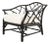 McGuire Rattan Chinese Chippendale Lacquered Lounge Chair For Sale