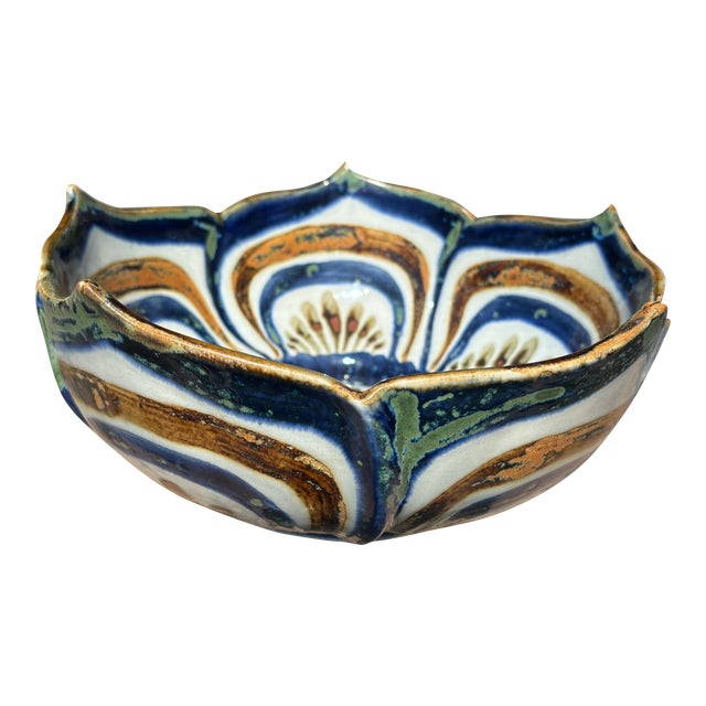 1970s Ken Edward's El Palomar Lotus Serving Bowl For Sale