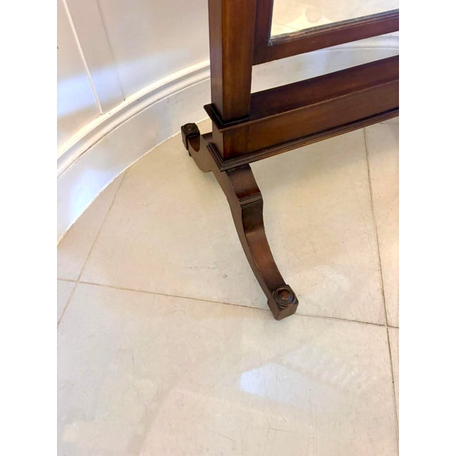 Brown Antique Edwardian Carved Mahogany Cheval Mirror, 1900s For Sale - Image 8 of 9