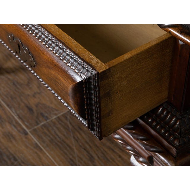 Anglo-Indian 19th Century Two-Toned Geometric Front Mahogany Coffer on Base For Sale - Image 11 of 12