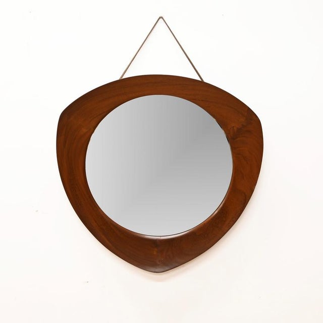 Brown Mid-Century Oscar Mirror in Teak by Campo e Graffi for Home Torino, Italy, 1958 For Sale - Image 8 of 18