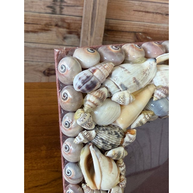 Shell Pair of Vintage Coastal Shell Encrusted Picture Frames For Sale - Image 7 of 12