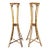 Vintage Pair of Faux Bamboo and Woven Rattan Plant Stands For Sale