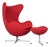 Restored 1965 Red Arne Jacobsen Fritz Hansen Egg Chair & Ottoman For Sale
