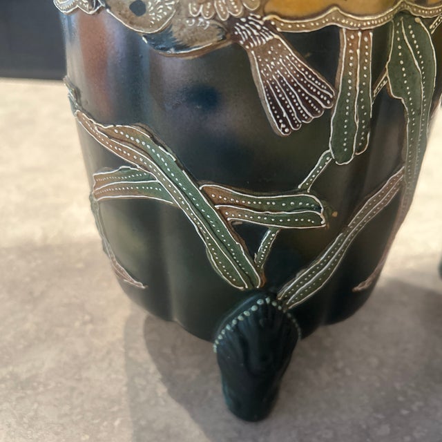 Pair of Antique Nippon Moriage Vases For Sale - Image 4 of 10