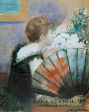 Young Woman with a Fan Poster attributed to Jean-Louis Forain