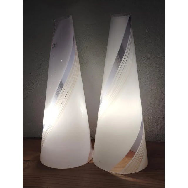 1970s Murano Cone Table Lamps, 1970s, Set of 2 For Sale - Image 5 of 5
