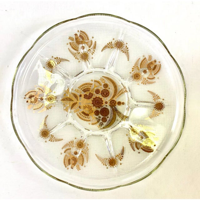 Gold 1960's Gold Overlay Glass Round Dish by George Briard For Sale - Image 8 of 8