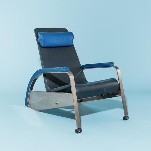 PROUVÉ Jean (1901-1984) D80 Grand Repos armchair (design 1930) Tecta edition, Germany, circa 1985 Chromed steel, steel...